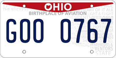 OH license plate GOO0767
