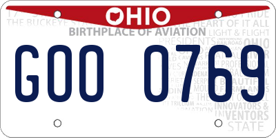 OH license plate GOO0769
