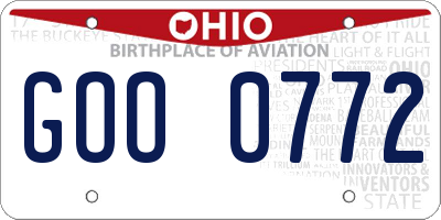 OH license plate GOO0772