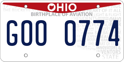 OH license plate GOO0774