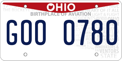 OH license plate GOO0780