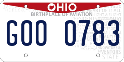 OH license plate GOO0783