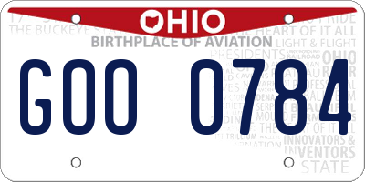OH license plate GOO0784