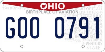 OH license plate GOO0791