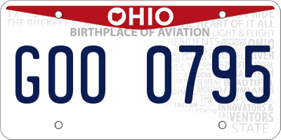 OH license plate GOO0795