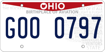 OH license plate GOO0797