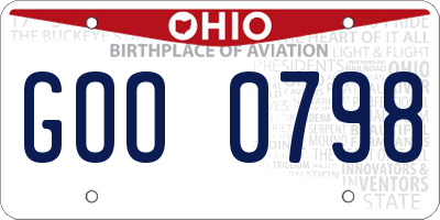 OH license plate GOO0798