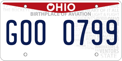 OH license plate GOO0799