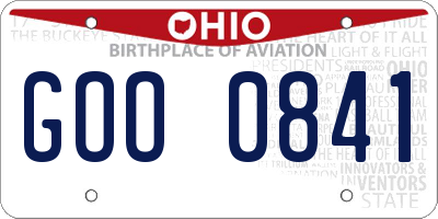 OH license plate GOO0841