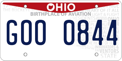 OH license plate GOO0844