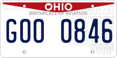 OH license plate GOO0846