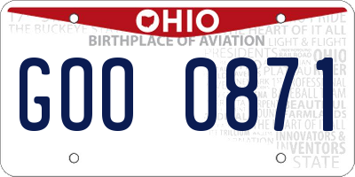 OH license plate GOO0871