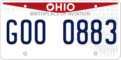 OH license plate GOO0883