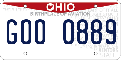 OH license plate GOO0889