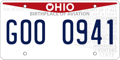 OH license plate GOO0941