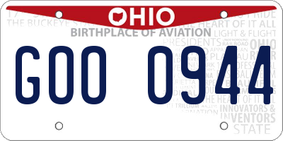 OH license plate GOO0944