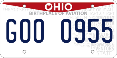 OH license plate GOO0955