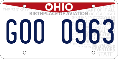 OH license plate GOO0963