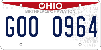 OH license plate GOO0964