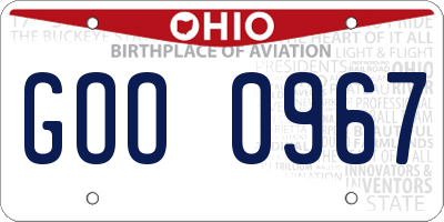 OH license plate GOO0967
