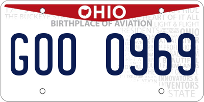 OH license plate GOO0969