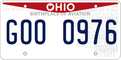OH license plate GOO0976