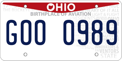 OH license plate GOO0989