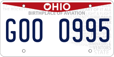 OH license plate GOO0995