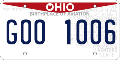 OH license plate GOO1006