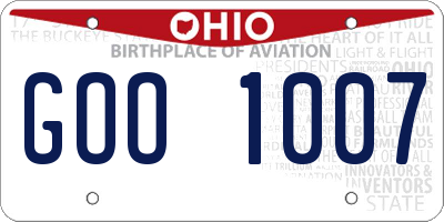 OH license plate GOO1007