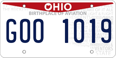OH license plate GOO1019