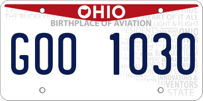 OH license plate GOO1030