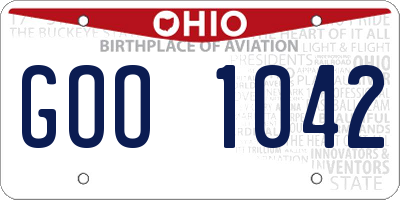 OH license plate GOO1042