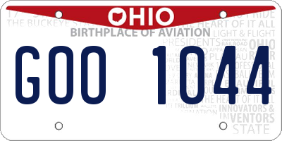 OH license plate GOO1044