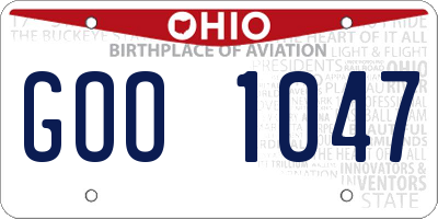 OH license plate GOO1047