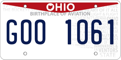 OH license plate GOO1061