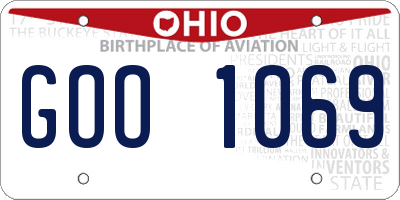 OH license plate GOO1069