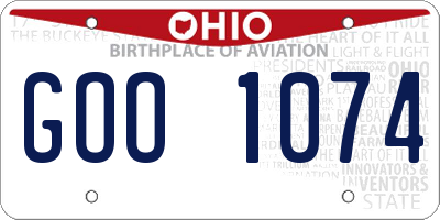 OH license plate GOO1074