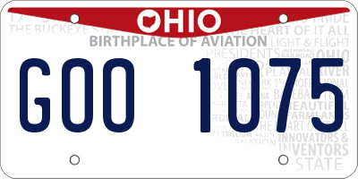OH license plate GOO1075