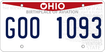 OH license plate GOO1093