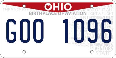 OH license plate GOO1096