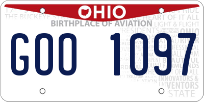 OH license plate GOO1097