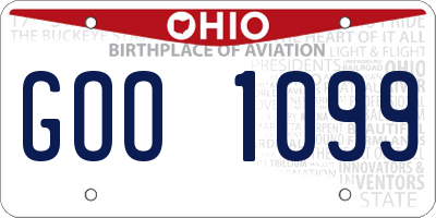 OH license plate GOO1099