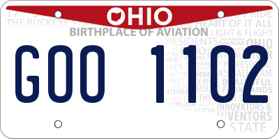 OH license plate GOO1102