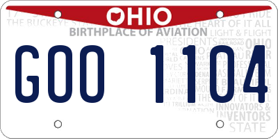 OH license plate GOO1104