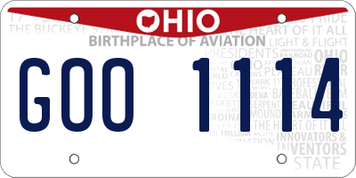 OH license plate GOO1114