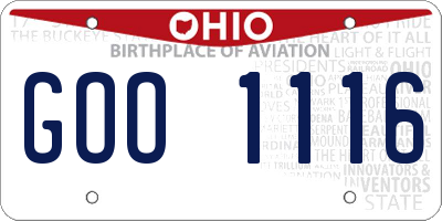 OH license plate GOO1116