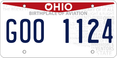 OH license plate GOO1124