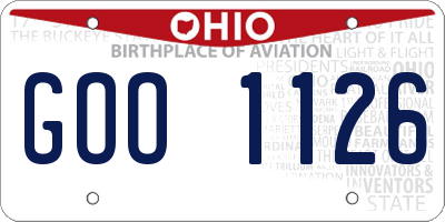 OH license plate GOO1126