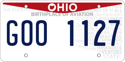 OH license plate GOO1127